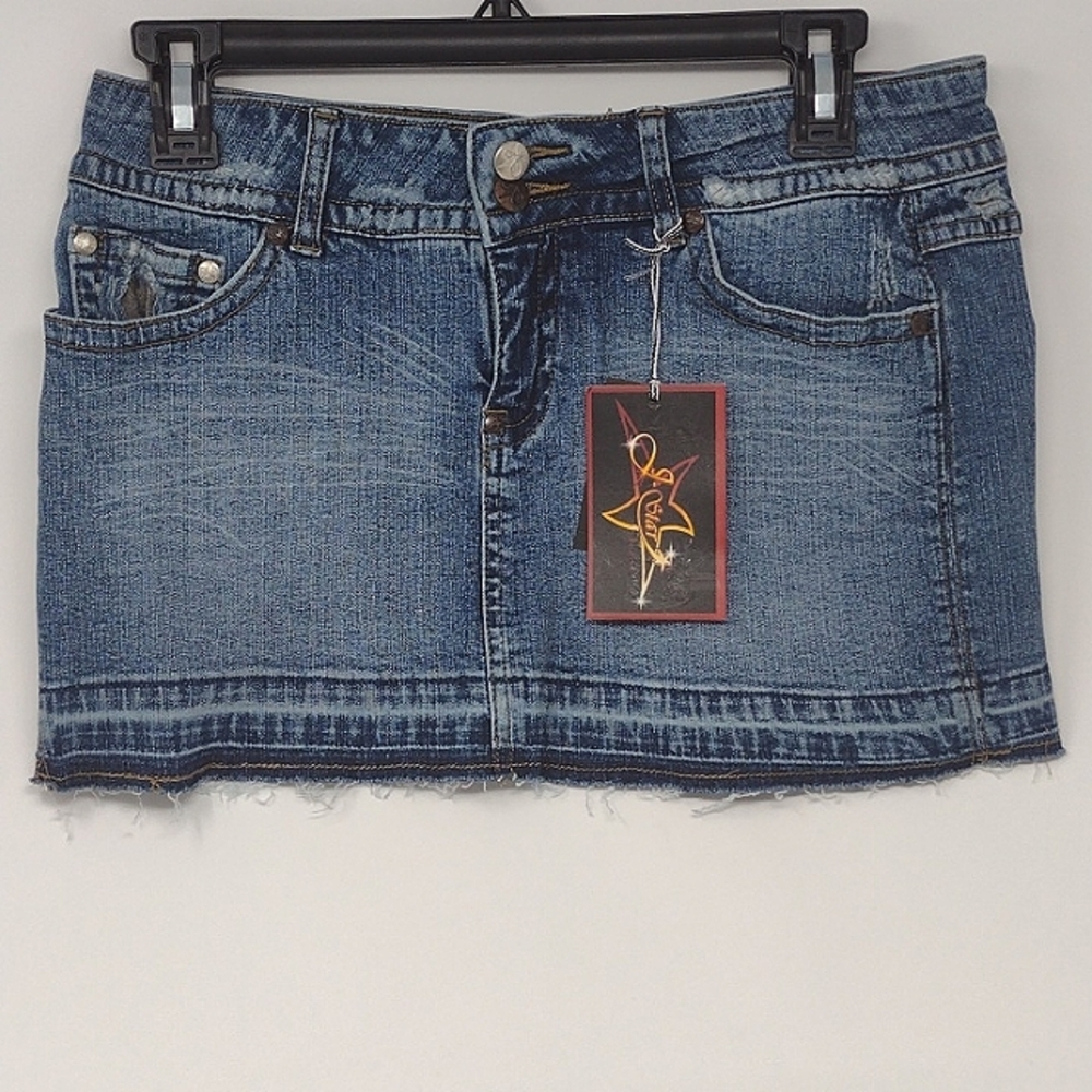 J Star Jeans Women's Distressed Denim Mini Skirt